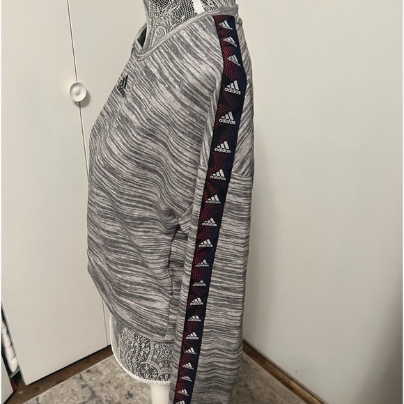 Adidas Crop Top Crew Neck Sweatshirt - Picture 7 of 9